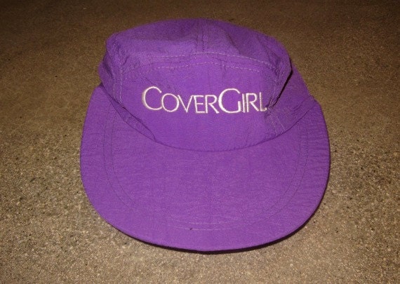 Vintage 80s COVER GIRL Purple Bike Hat