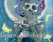 Santa Muerte of The Moon - 12" x 30" Giclee art print