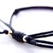 Black Bracelet, Black Beaded Cord Bracelet, Unisex Bracelet, Men Bracelet, Cotton Cord Bracelet, OOAK Bracelet, Handmade by JeannieRichard