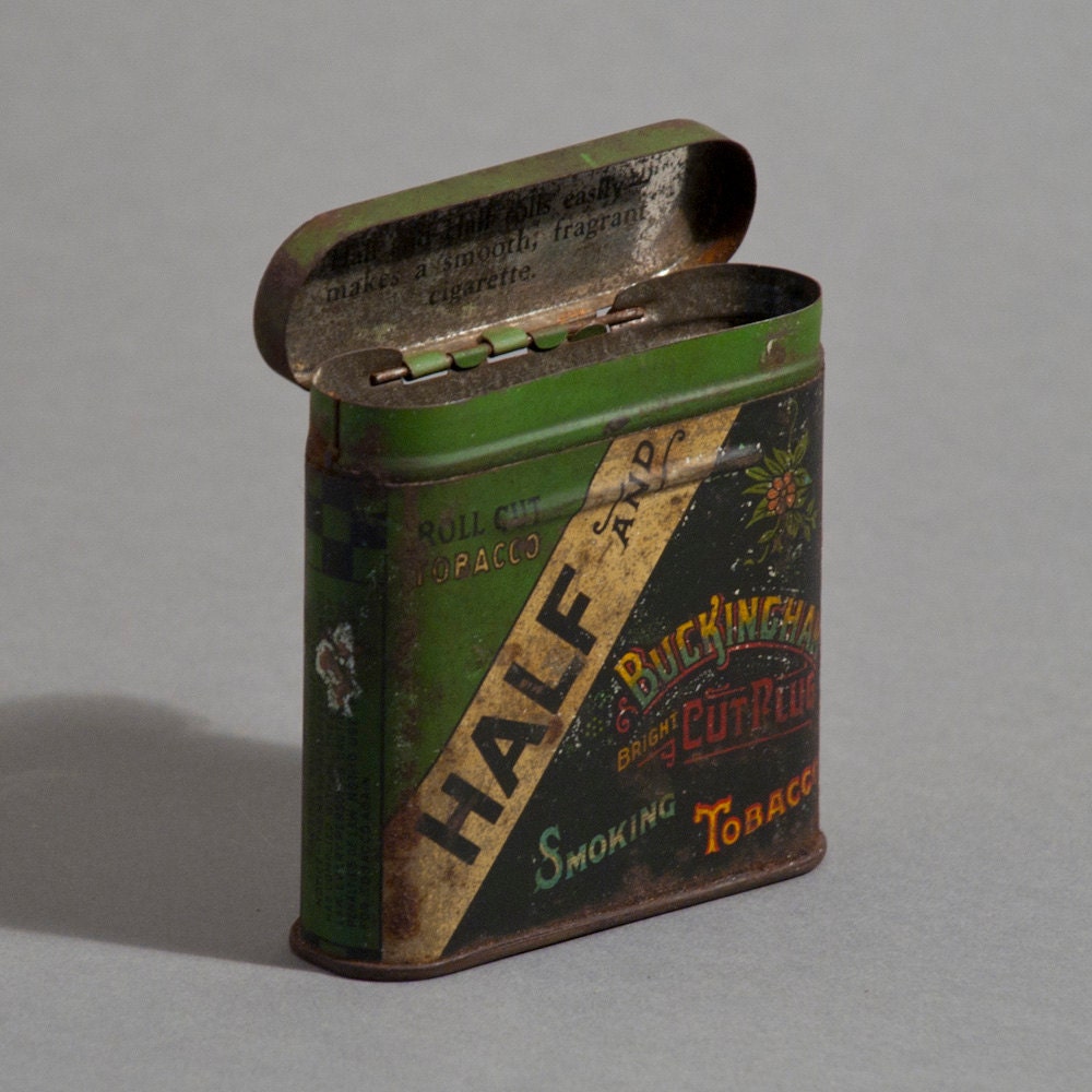 Vintage Half and Half Tobacco Tin Buckingham Cut Plug