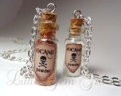 Princess Bride Iocane Powder Glass Bottle Necklace - Poison Potion Vial Charm - 2 Choices of Color - You Pick