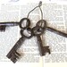 Collection of Four Vintage Keys, Vintage Barrel Keys, Old Keys, Four Keys for Home Decor Altered Art