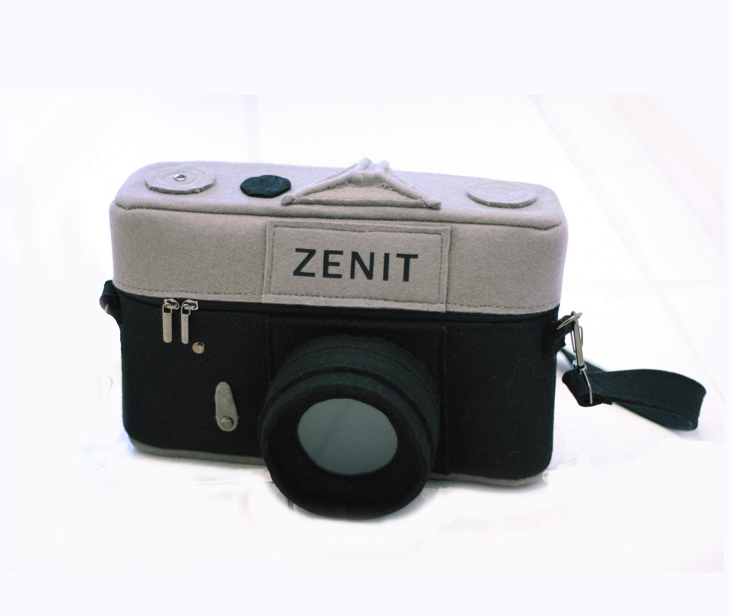 Vintage Zenit Camera Felt Bag