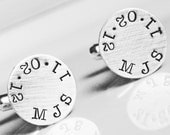 Custom Cuff Links Personalized Cufflinks Monogram Initials Special Date Wedding Gift for Him Groomsmen Groom Father of Bride Dad Gift
