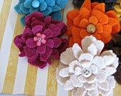 Spring, Eggplant Purple Wool Flower, Felt Flower Accessory, Hair Clip, Shoe Clip, Winter Trends