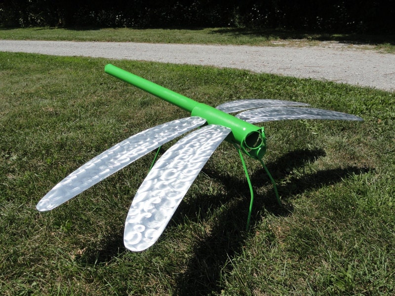 Handmade Metal Dragonfly - 5 1/2 Foot Wingspan Dragonfly - Handcrafted Welded Sculpture