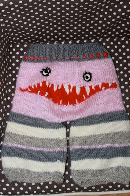 Hand Knit Monster Leggings for Baby