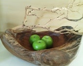 TREASURY ITEM -  (Extra Large)   - Natural Solid slab teak freeform bowl