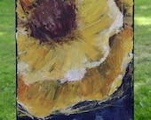 Yellow Poppy, Floral original oil painting, size 15' x 19'