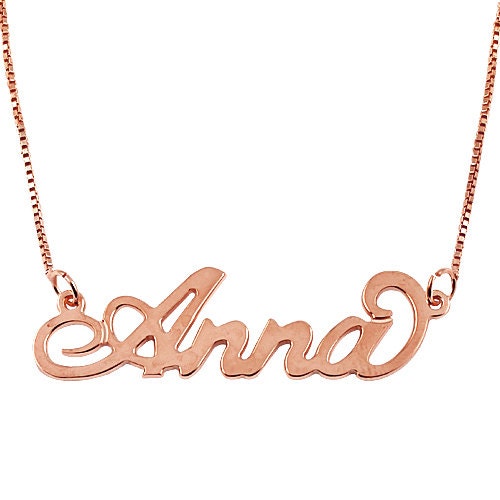 Personalized Name Necklace - Rose gold 18K Gold Plated Choose any name to personalize