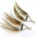 Feather Earrings "Autumn Harvest" Natural, Neutral, Brown, Black, White, Cream, Striped, Turquoise Aqua Green, Beaded, Tribal Fall Fashion