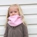 Kids Cowl Scarf. Pink Polar Fleece Scarf for Children.  Winter Fashion. Warm and Cozy Loop Scarf.