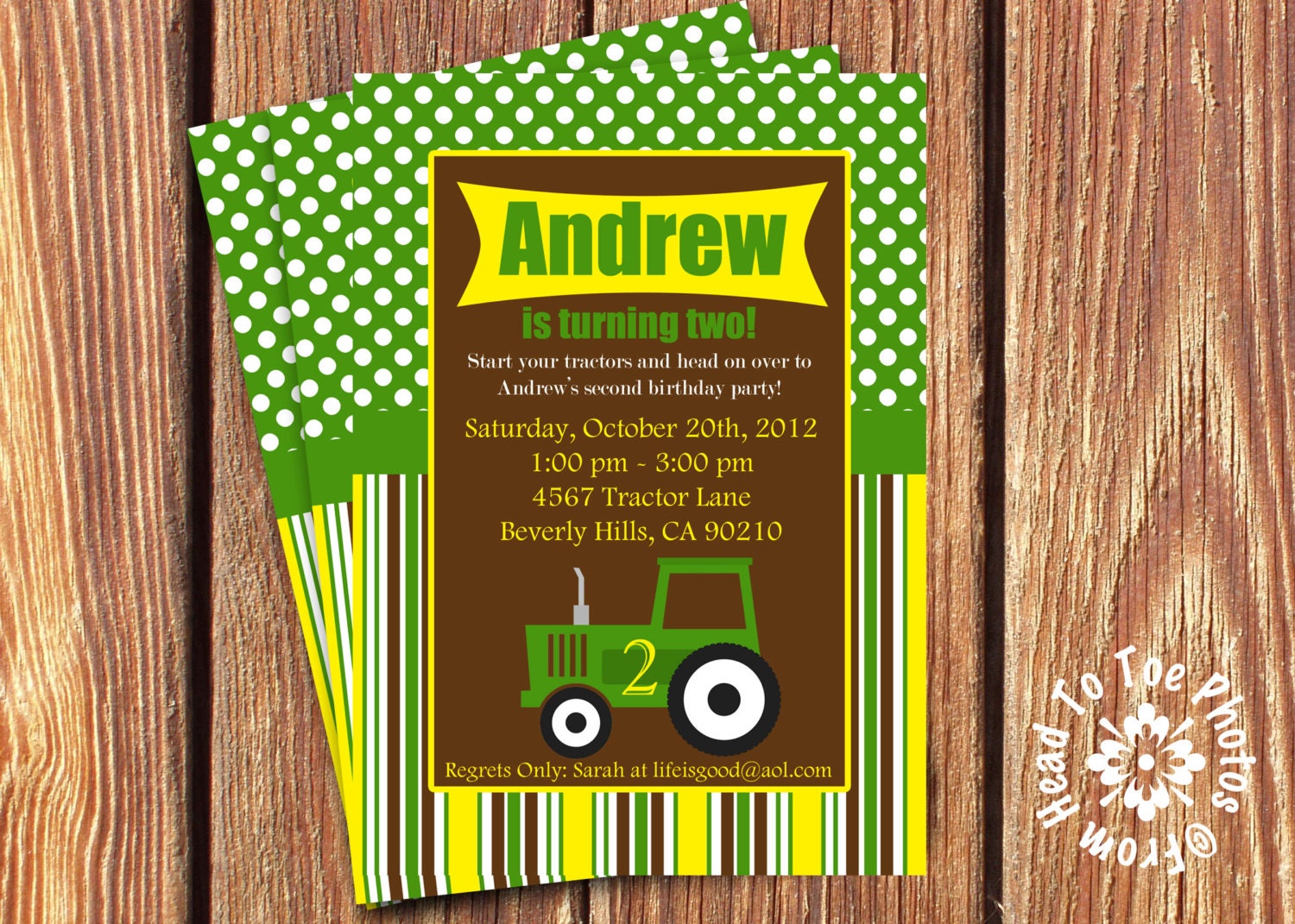 Tractor Birthday Invitations