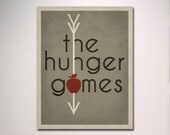 The Hunger Games Inspired Poster Print / Typography / Minimalist Poster / Arrow through Apple / Katniss