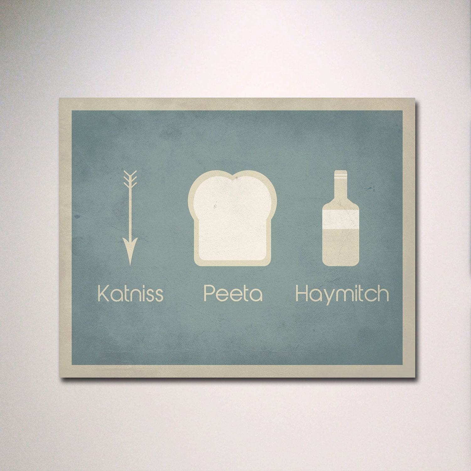 Hunger Games Inspired / Katniss Peeta Haymitch / Simplest Definition Typography / 11" x 14" Poster Print