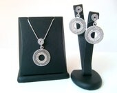 Art deco rhoium plated wedding jewelry set 925 steling silver snake chain bridal jewelry set bridesmaid gifts