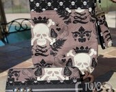 Travel Diaper Changing Set (Boy) - Wet Bag & Wipes Case - Skull and Crossbone