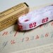 Vintage french embroidered ribbon - Number 82 - vintage laundry labels with box