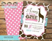 Vintage Giraffe Birthday Invitation Il_170x135