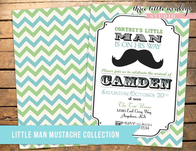 Vintage Little Man Mustache Baby Shower Party Pack Il_570xn