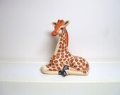 Ceramic miniature - colorful giraffe