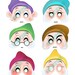 DISNEY PRINCESS PARTY Printable Mask Collection. Snow White, Prince Charming, Evil Queen and 7 Dwarfs. Photo booth prop.