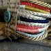 Material Girl-Fiber, Cord, and Scrap Tapestry Cuff Bracelet-Sand & Surf