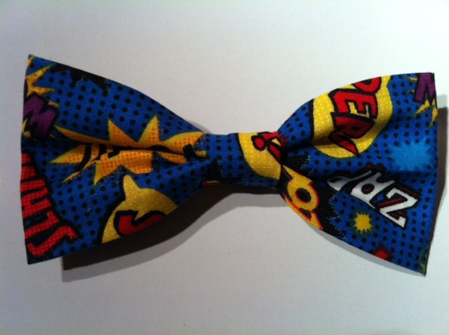 Comic/Action Print Clip-on Bowtie