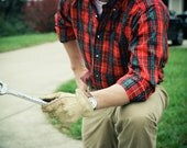Long Sleeve Vintage 80s Plaid Shirt: Cotton, Polyester and Super Manly. Large