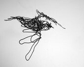 Unique Wire Bird Sculpture - FLYING ABOVE