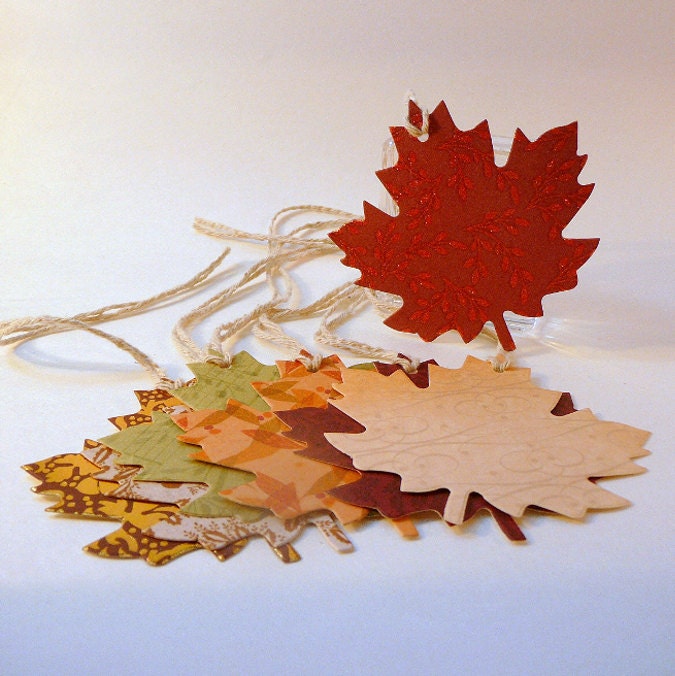Wedding Wish Tags, set (20), Autumn Wedding, brown, green, orange, gold, sienna, scrapbooking tags