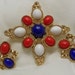 Vintage Americana Maltese Cross Brooch and Earrings Set by Sarah Coventry