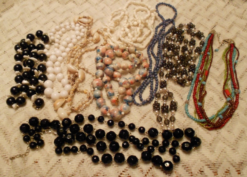 Vintage Detash Mixed Lot of Beaded Necklaces
