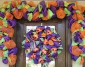 Deco Mesh HALLOWEEN GARLAND for Over the Door or on the Mantle