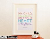 Nursery Decor. Printable Christian Poster. My Child. Proverbs 23:19. 8x10. DIY. Bible Verse.