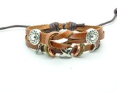 Adjustable bracelets Cuff made of Leather and Color Wooden Beads unisex bracelet cuff bracelet Jewelry Bangle bracelet 1271S