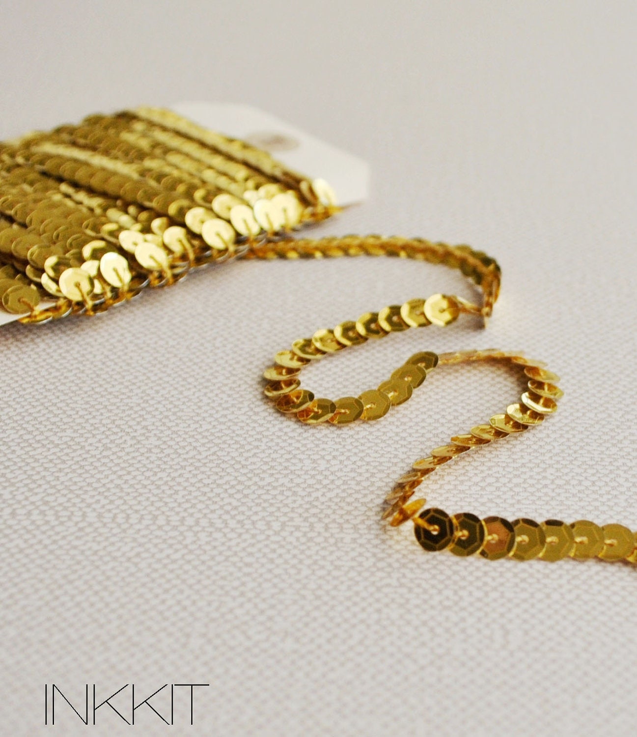 Bulk gold sequin ribbon 25 yards by inkkit on Etsy
