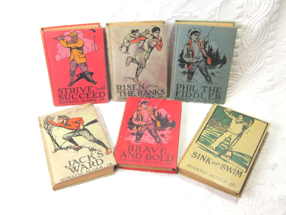 Antique Horatio Alger Boys Sports Nature Books Reading Gift for Him Children Home Decor Boys Room Gift for Him Man Cave Classics