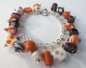 Orange and Purple Charm Bracelet, Clemson Bracelet, Clemson Tigers Bracelet