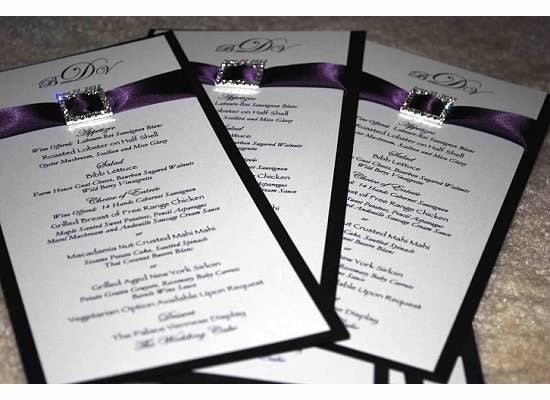 Regal Menu Cards to match the REGAL Invitation