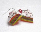 Slice Of Rainbow Cake Earrings. Polymer Clay.