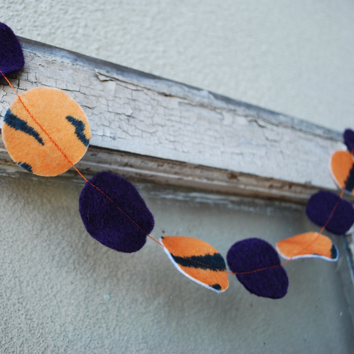LSU Tiger Stripe Felt Garland - 3 ft Purple and Gold for Tailgating Party