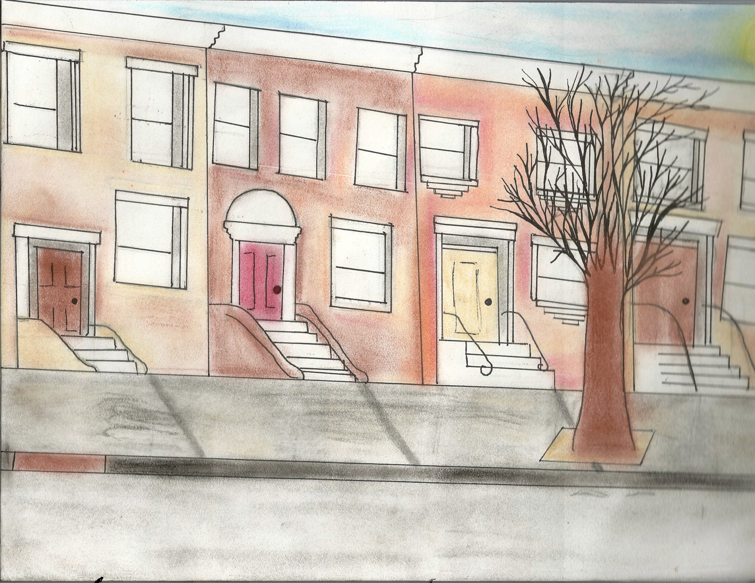 Brownstones Print