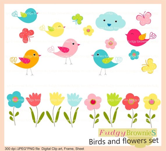 clipart flowers and birds - photo #6