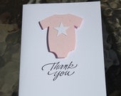 Thank You Cards- Baby Shower, Onesie, Star