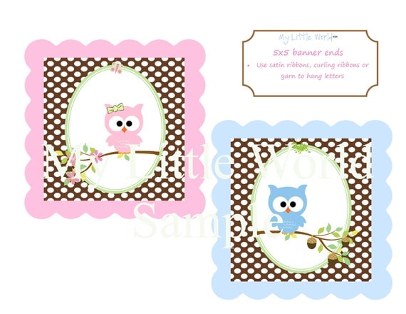 Owl Birthday Package for girls or boys, DIY PRINTABLE you get 12 items Il_570xn