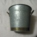 Vintage Corrugated Tin Bucket with Brass Handles and Trim on Base Country Chic Only 5 USD