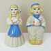 Vintage Dutch Boy and Girl Salt and Pepper Shakers Collectible Ceramic Arts Studio Wee People Children Figurine Blue and White
