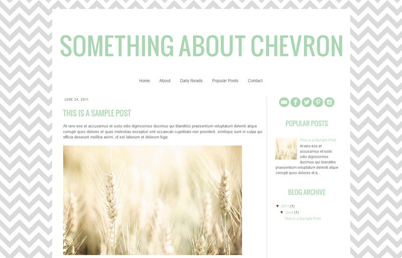 Premade Blogger Template: Something About Chevron