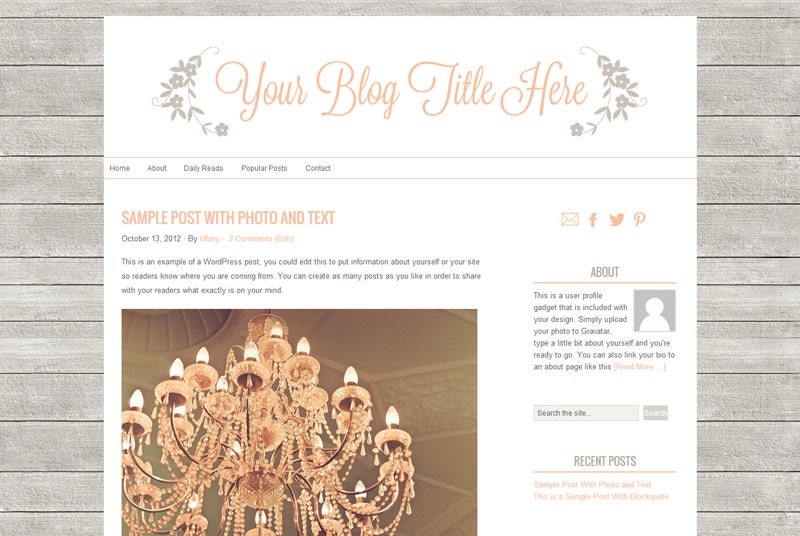 Premade Self Hosted WordPress Theme: Elegance